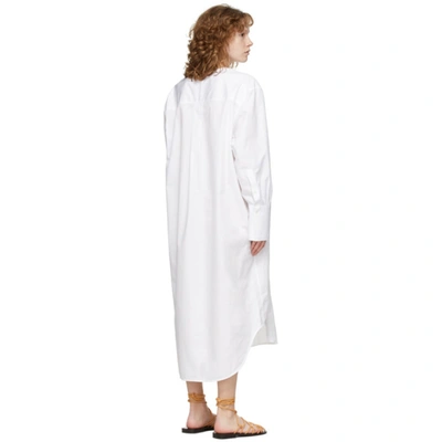 Shop Totême White Plain Bib Shirt Dress In 100 White