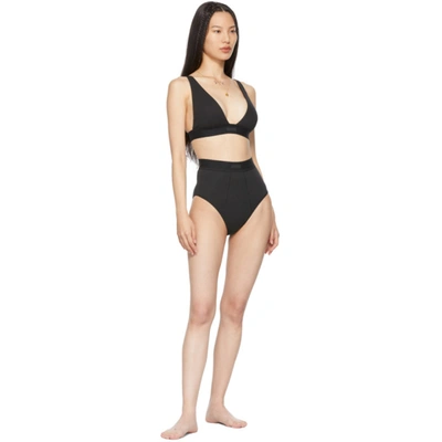 Shop Skims Black Cotton 2.0 Rib Briefs In Soot