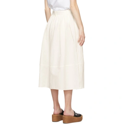 Shop Chloé Off-white Linen Canvas Skirt In 107 Iconic Milk