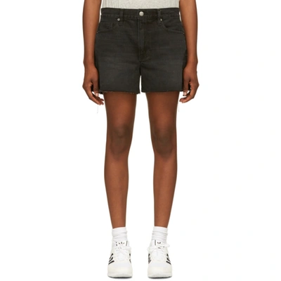 Shop Frame Black Denim 'le Simone' Shorts In Grayridge Gryr