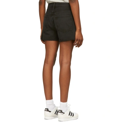 Shop Frame Black Denim 'le Simone' Shorts In Grayridge Gryr