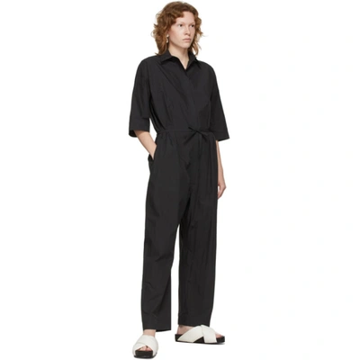 Shop Co Black Tton Drawstring Jumpsuit