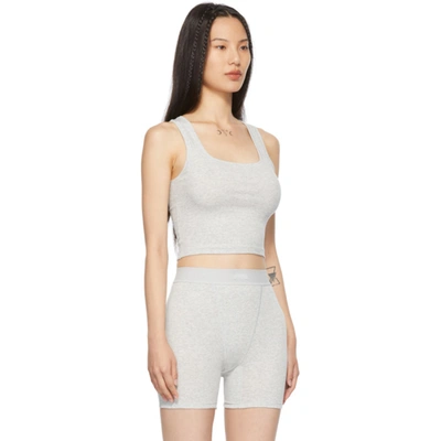 Shop Skims Grey Cotton 2.0 Rib Tank Top In L H Grey