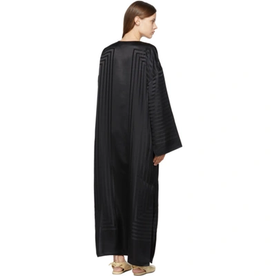 Shop Totême Black Silk Monogram Beach Dress In 200 Black