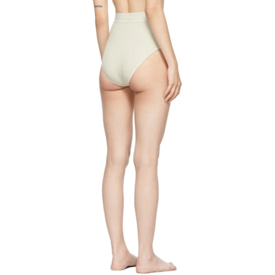 Shop Skims Off-white Cotton 2.0 Rib Briefs In Bone