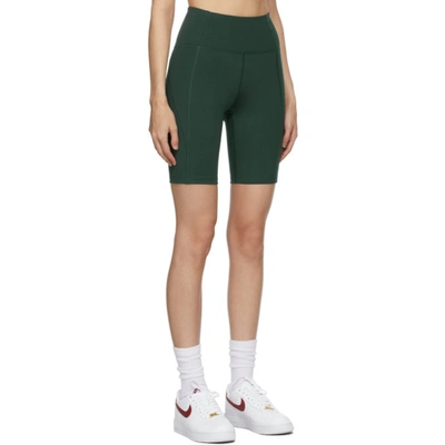 Shop Girlfriend Collective Green Bike Shorts In Moss