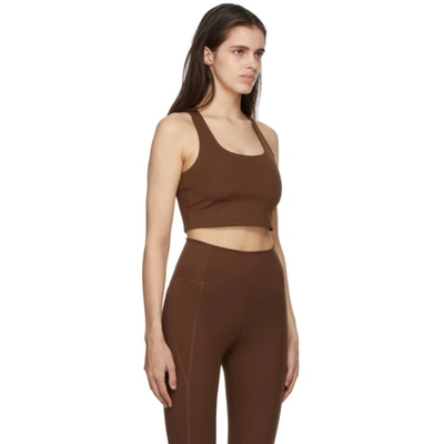 Shop Girlfriend Collective Brown Paloma Sports Bra In Earth