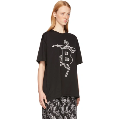 Shop Burberry Black Mythical Alphabet Large 'b' T-shirt