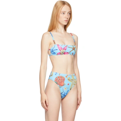 Versace Underwear Blue Trésor De La Mer Bikini Top Versace Underwear