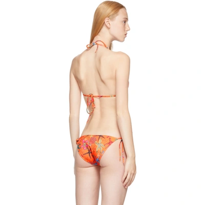 Shop Versace Orange Trésor De La Mer Bikini Top In 5r010 Orange