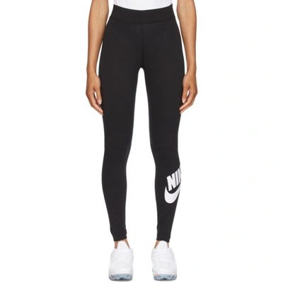 Shop Nike Black Sportswear Essential High Waisted Leggings In 010 Black