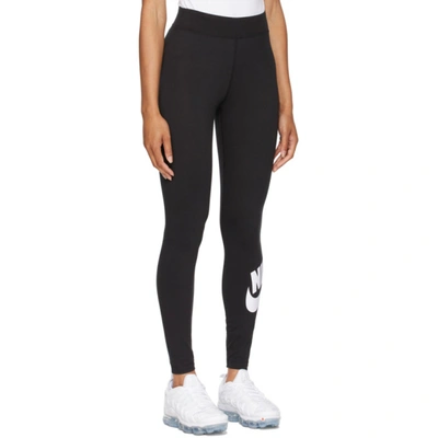 Shop Nike Black Sportswear Essential High Waisted Leggings In 010 Black