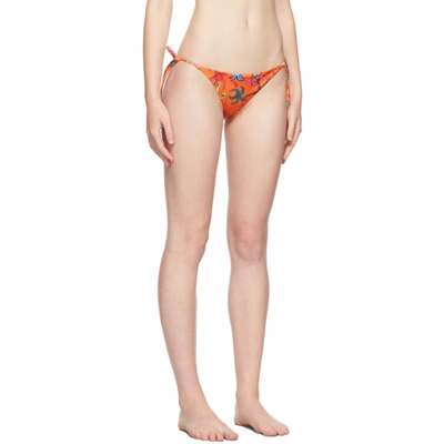 Shop Versace Orange Trésor De La Mer Bikini Briefs In 5r010 Orange