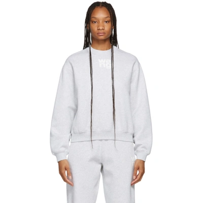Alexander Wang T T By Alexander Wang Sweatshirt In Light Heather Grey