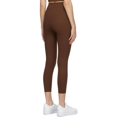 Shop Girlfriend Collective Brown High-rise Compressive Leggings In Earth