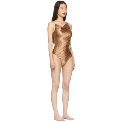 Shop Isa Boulder Ssense Exclusive Brown Dune One-piece Swimsuit In Soil