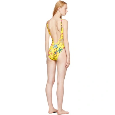 Shop Versace Yellow Trésor De La Mer One-piece Swimsuit In 5y010 Yellow