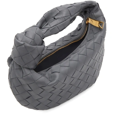 Shop Bottega Veneta Grey Mini Jodie Bag In Thunder/gold