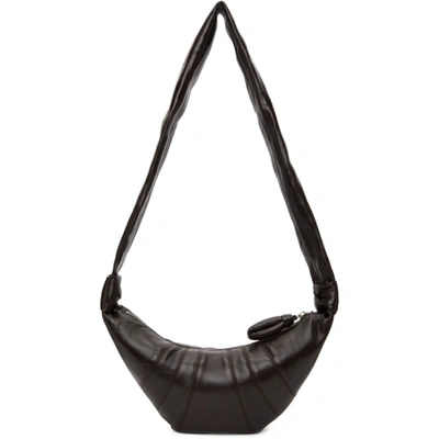 Shop Lemaire Brown Small Croissant Bag In Dark Chocolate