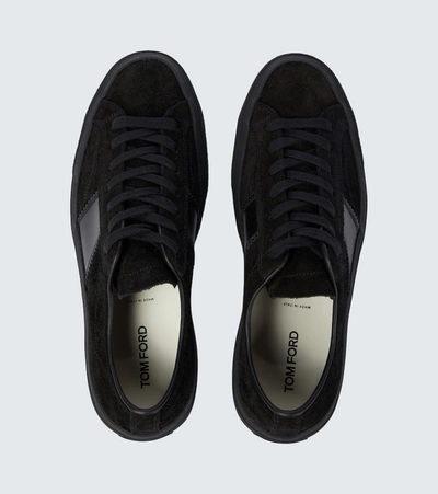 Shop Tom Ford Cambridge Suede Sneakers In Black