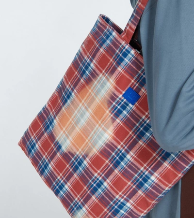 Shop Acne Studios Flannel Tote Bag In Multicoloured