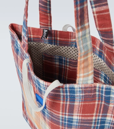 Shop Acne Studios Flannel Tote Bag In Multicoloured