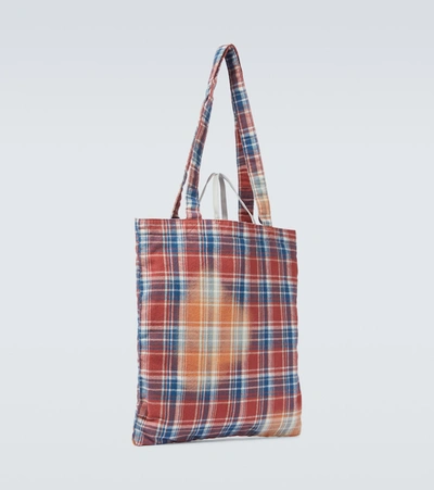 Shop Acne Studios Flannel Tote Bag In Multicoloured