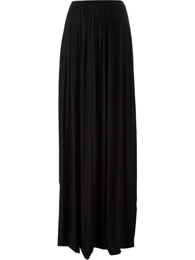 Lanvin Woman Pleated Stretch-crepe Maxi Skirt Black