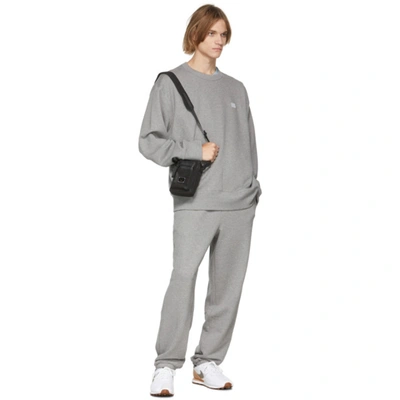 Shop Acne Studios Grey Logo Crewneck Sweater In Light Grey Melange