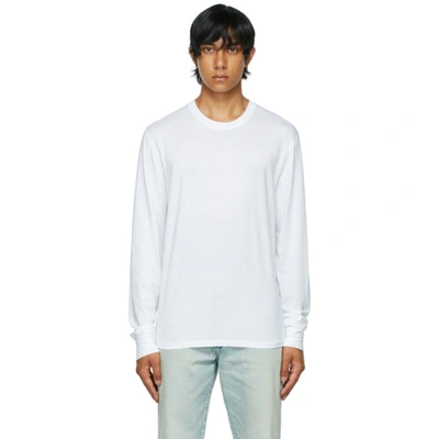 Shop Tom Ford White Jersey Long Sleeve T-shirt In N01 White