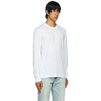 Shop Tom Ford White Jersey Long Sleeve T-shirt In N01 White