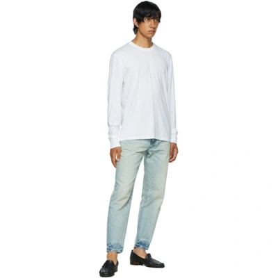 Shop Tom Ford White Jersey Long Sleeve T-shirt In N01 White