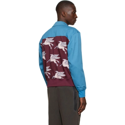 Awake Ny Blue & Burgundy Pegasus Jacket In Teal / Maroon | ModeSens