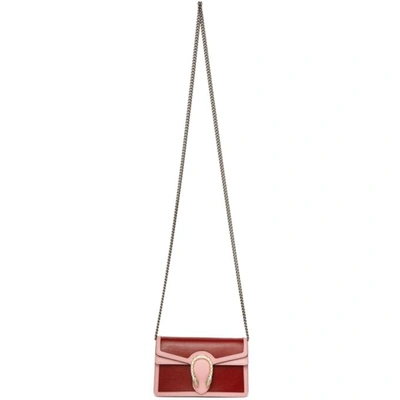 Shop Gucci Red & Pink Super Mini Dionysus Bag In Red/pink