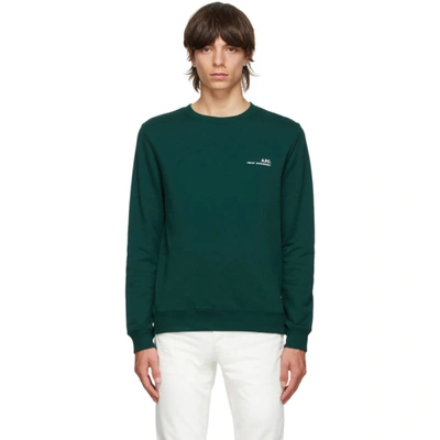 Shop Apc Green Item Sweatshirt In Dark Green