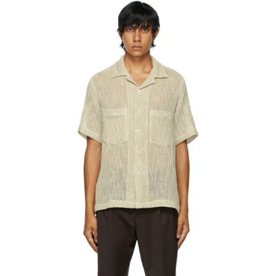 Shop Cmmn Swdn Beige Dexter Short Sleeve Shirt In Ecru