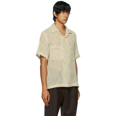 Shop Cmmn Swdn Beige Dexter Short Sleeve Shirt In Ecru