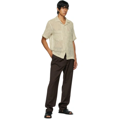 Shop Cmmn Swdn Beige Dexter Short Sleeve Shirt In Ecru