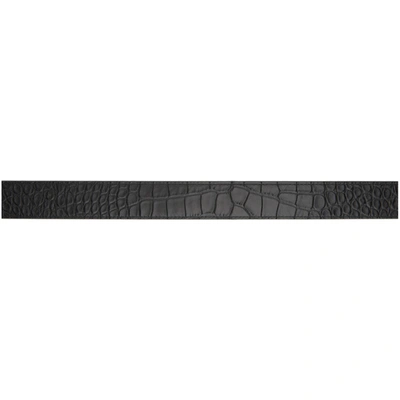 Shop Balenciaga Black Croc Large Bb Buckle Belt In 1000 Black