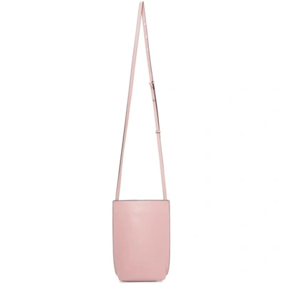 Shop Ganni Pink Recycled Leather Mini Shoulder Bag In Pink Nectar