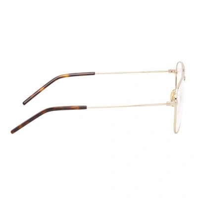 Shop Saint Laurent Gold Sl 309 Square Glasses