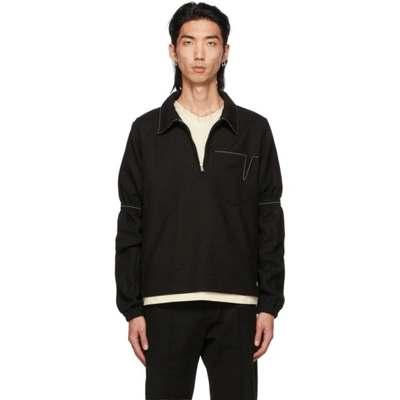 Shop Adyar Black Knit Zip-up Jacket