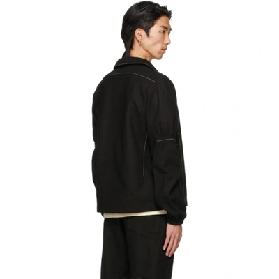 Shop Adyar Black Knit Zip-up Jacket