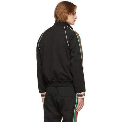 Shop Gucci Black Jacquard Gg Jacket In Black/mix