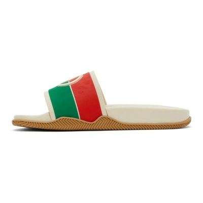 Gucci Off-white Interlocking G Flat Sandals | ModeSens