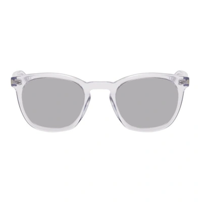 Shop Saint Laurent Transparent Sl 28 Square Sunglasses In Clear