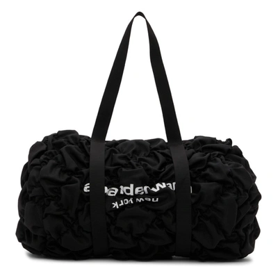 Shop Alexander Wang Black Ruched Rebound Duffle Bag