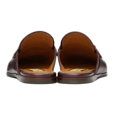 Shop Gucci Burgundy Web Slippers In 6060 Ruby Bordeaux