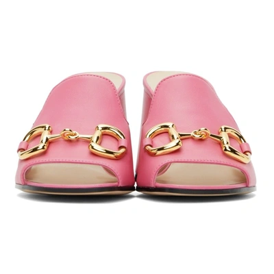 Shop Gucci Pink Horsebit Heels In 5609 Pink Tropical F