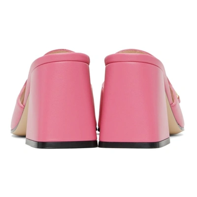 Shop Gucci Pink Horsebit Heels In 5609 Pink Tropical F